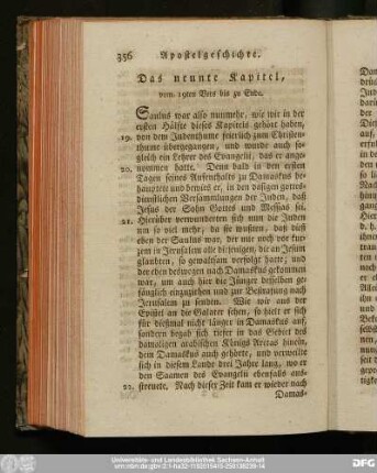 Das neunte Kapitel, vom 19ten Vers bis zu Ende.