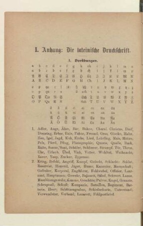 I. Anhang: Die lateinische Druckschrift