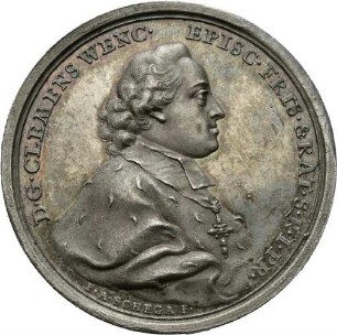 Medaille des Clemens Wenzeslaus Herzog von Sachsen auf seine Wahl zum Koadjutor des Hochstifts Augsburg, 1765