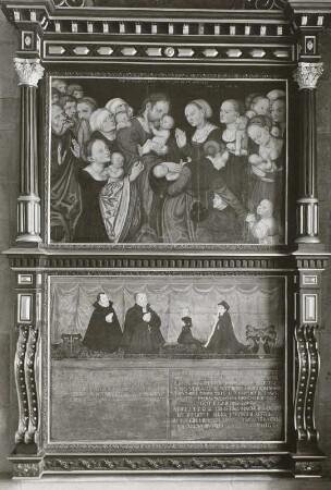 Epitaph des Bürgermeisters Johann Unruh (gest. 1556), Darstellung Christi als Kinderfreund