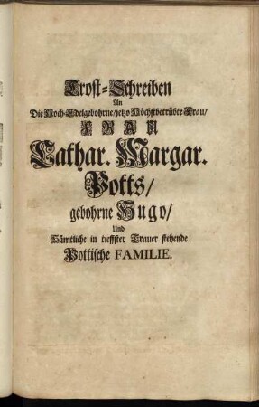 Trost-Schreiben.