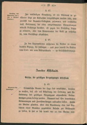 Zweiter Abschnitt. Gesetze, die geselligen Vergnügungen betreffend.