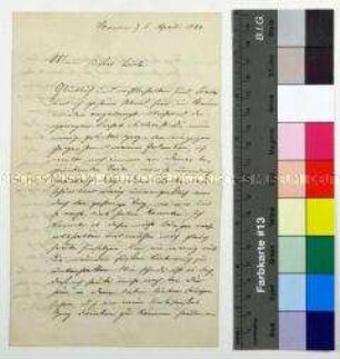 Brief von Joseph Köchling an Antonia Bußmann, spätere Köchling, aus der Verlobungszeit mit Liebesschwüren und Berichten von seiner Familie