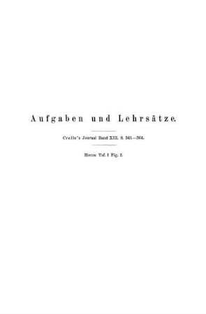 Aufgaben und Lehrsätze.