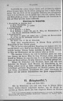 VI. Die Kriegsartikel