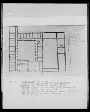 Lagenplan des Jesuitenkollegium: Grundriss des zweiten Obergeschosses
