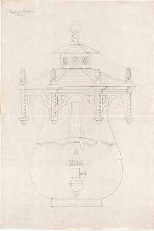 Gärtner, Friedrich von; München; Wittelsbacherpalast - Lampe (Ansicht)