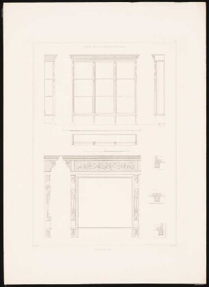 Das Neue Museum in Berlin von Stüler, Potsdam 1853: Tafel 20. Details: Schränke für die Majoliken der Kunstkammer