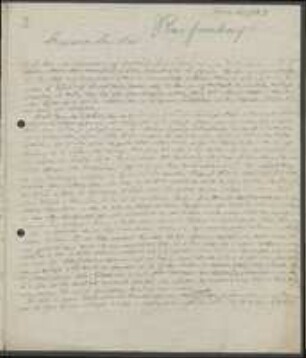 Brief von Heinrich Gottlieb Ludwig Reichenbach an Unbekannt
