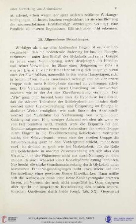 XII. Allgemeinere Betrachtungen