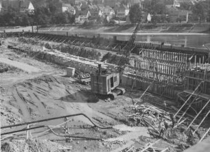 Doppelschleuse Hofen/Neckar im Bau