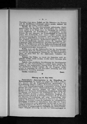Sitzung am 18. Mai 1926.
