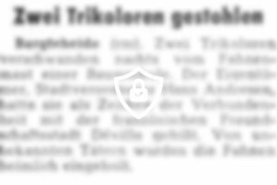 Zwei Trikoloren gestohlen
