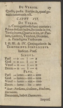 Caput VII. De Verbis.