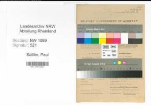 Entnazifizierung Paul Sattler , geb. 25.06.1911 (Polizeibeamter)