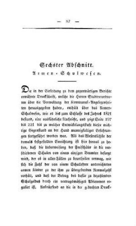 Sechster Abschnitt. Armen-Schulwesen.
