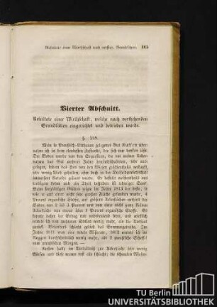 Vierter Abschnitt. Resultate einer Wirthschaft, welche nach vorstehenden Grundsätzen eingerichtet und betrieben wurde.