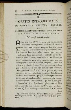 II. Oratio introductoria Dn. Gottlieb Wilhelmi Kelleri,[...]