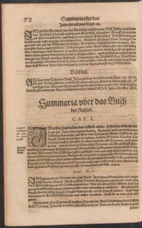 Summaria uber das Buch der Richter.
