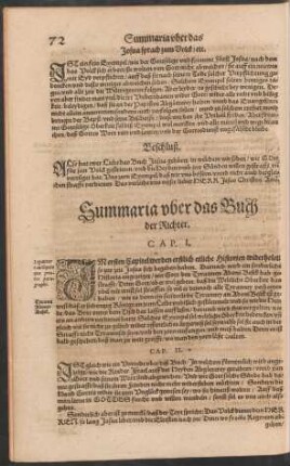 Summaria uber das Buch der Richter.