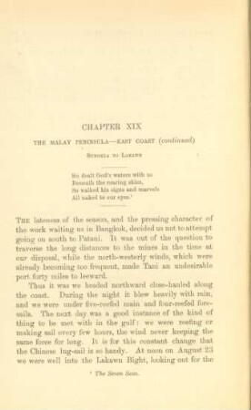 Chapter XIX. The Malay peninsula - East coast (continued). Sungkla to Lakawn