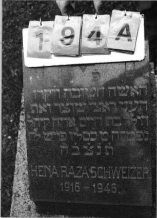Grabstein 194 (Index: 99618302) Maße HxBxT: 53x37x60 cm Symbolik: Davidstern, Kerzen: Grabstein 194A