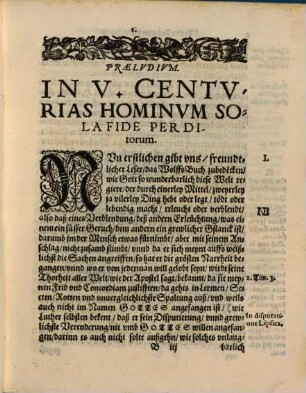 Praeludium in Centurias Hominum, sola fide perditorum