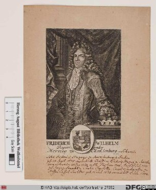 Bildnis Friedrich Wilhelm, Herzog zu Mecklenburg-Schwerin (reg. 1692-1713)