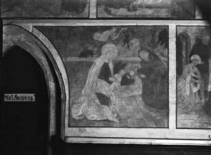 Die Geburt Christi : Die Geburt Christi. Wandmalerei (1501/1515). Memmingen, Stadtpfarrkirche Unser Frauen