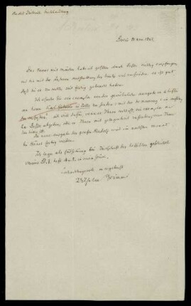 Brief von Wilhelm Grimm an Dieterichsche Buchhandlung, Göttingen