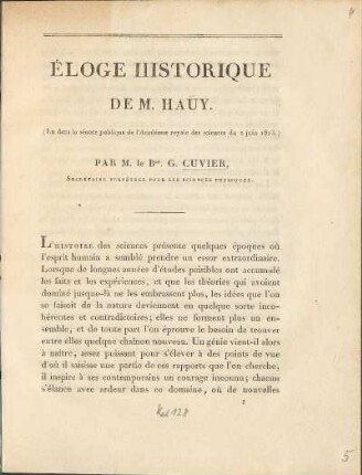 Eloge Historique De M. Haüy