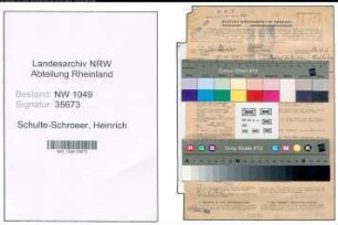 Entnazifizierung Heinrich Schulte-Schroeer , geb. 15.10.1887 (Postbeamter)