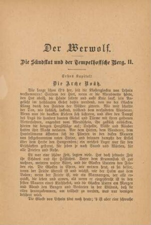 Der Werwolf. Die Sündflut und er Tempelhoffsche Berg. II