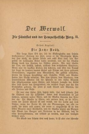 Der Werwolf. Die Sündflut und er Tempelhoffsche Berg. II