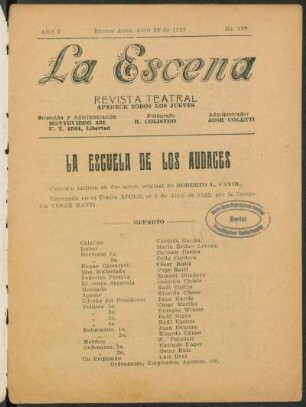 La escuela de los audaces : comedia satírica en dos actos
