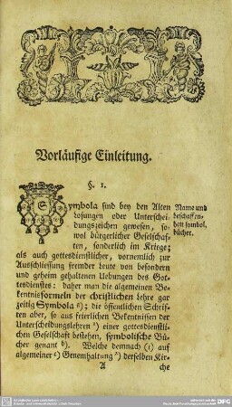 Vorläufige Einleitung