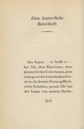 Eine kaiserliche Botschaft