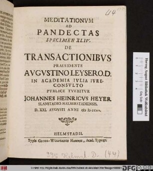 De Transactionibvs