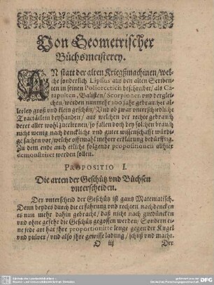 Von Geometrischer Büchsenmeisterey.