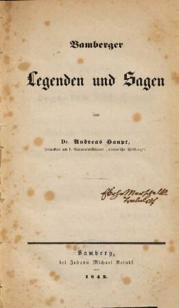 Bamberger Legenden und Sagen