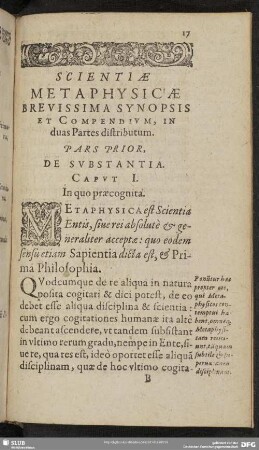 Pars Prior, De Substantia