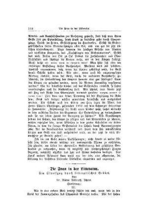 Die Frau in der Litteratur : ein Streifzug durch litterarisches Gebiet ; (Fortsetzung)