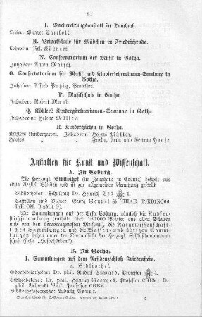 Anstalten für Kunst und Wissenschaft