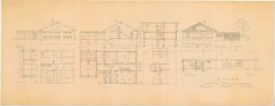 Döllgast, Hans; Erlangen (Bayern); Wohnhaus W. Döllgast - Schnitte; Grundrisse; Ansichten