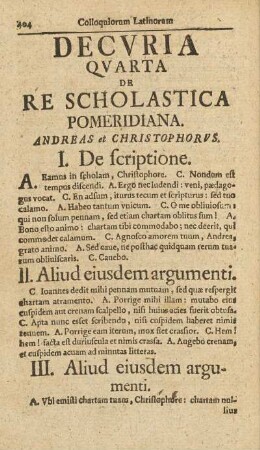Decvria Qvarta de Re Scholastica Pomeridiana