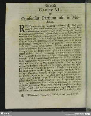 Caput VII. De Consensus Partium usu in Medicina