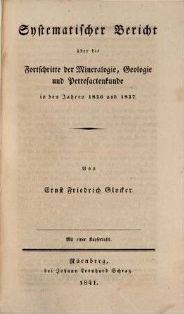 Mineralogische Jahreshefte, 6/7. 1836/37 (1841)