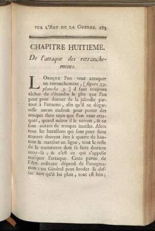 Chapitre huitieme. De l`attaque des retranchements.