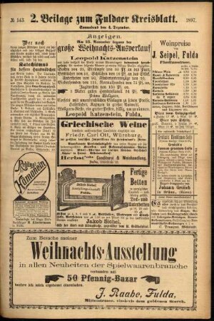 Dritte Ausgabe vom Samstag, den 04. Dezember 1897.