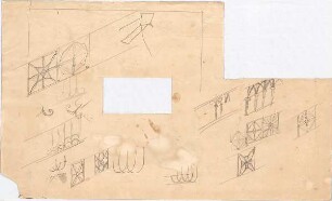 Voit, Johann Michael; Verschiedene Skizzen - Treppengeländer (Details)